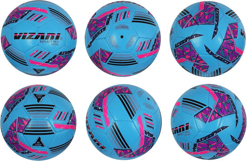 Vizari Reflect Pro Premium Indoor Soccer Ball - Size 4 Futsal Ball, Hand-Stitched, Shiny TPU Cover