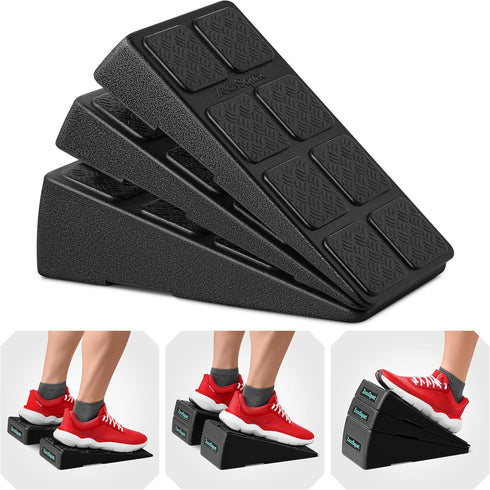 Squat Wedge Set of 3 - Slant Board for Calf Stretching, 520 LBS Weight Capacity