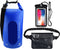 Waterproof Dry Bags Set of 3 with 2 Zip Lock Seals, Detachable Shoulder Strap, Waist Pouch & Phone Case - Navy Blue