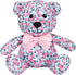 Blueberry Pet Gift Toys for Puppies & Dogs, 6", Cute Floral Print Light Blue Happy Bear Designer Squeak Plush Toy