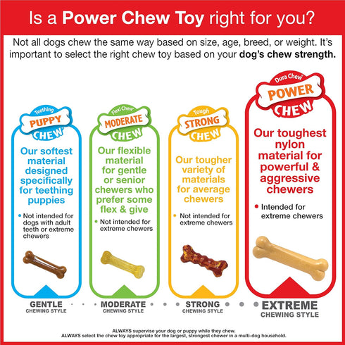 Nylabone Power Chew Marrow Bone Alternative Nylon Chew Toy for Dogs, Aggressive Chewers, Beef Flavor, Large/Giant (1
