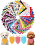 PET SHOW 50 Pack Paw Pattern Small Dog Bandanas Bulk XS Washable