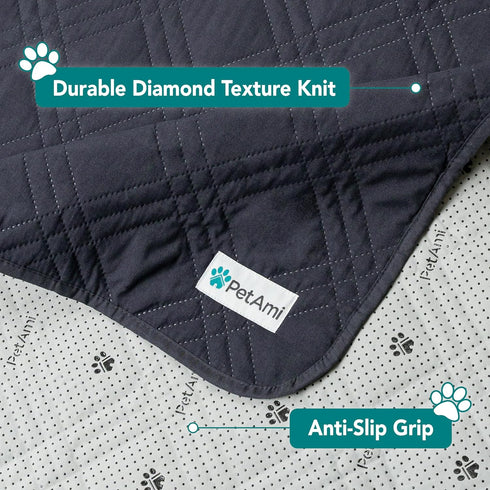 PetAmi Waterproof Couch Cover for Dogs, Reversible Sofa Protector, Washable Blanket for Pet Cat Bed, 102x82 Gray