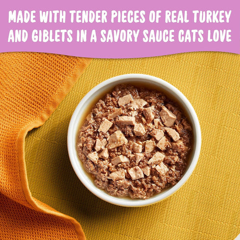Meow Mix Tenders in Sauce Wet Cat Food, Turkey & Giblets, 2.75 Ounce Cup (Pack of 12)