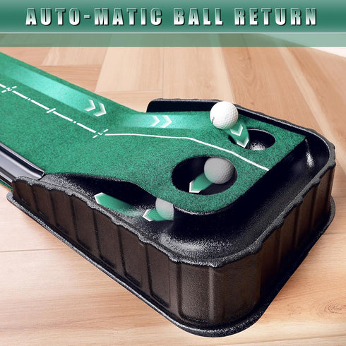 Advanced Golf Putting Mat - Indoor Training with Guide Features