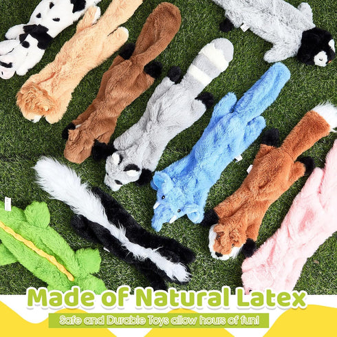 Syhood 10 Pack Dog Squeaky Toys - No Stuffing Plush Chew Toy Animals for Small Medium Large Breed Chewer