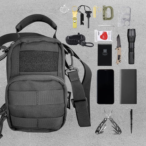 Roaring Fire Tinder Tactical Molle Utility Pouch, EDC Tool Organizer with Removable Sling Strap for Hiking & Camping
