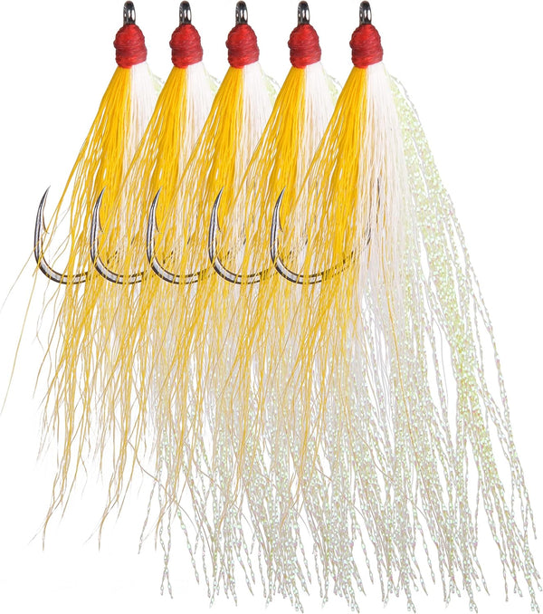 Shaddock Fishing Bucktail Teasers with Hook Saltwater, Fishing Teaser Lures Flounder Rig Fishing Jig