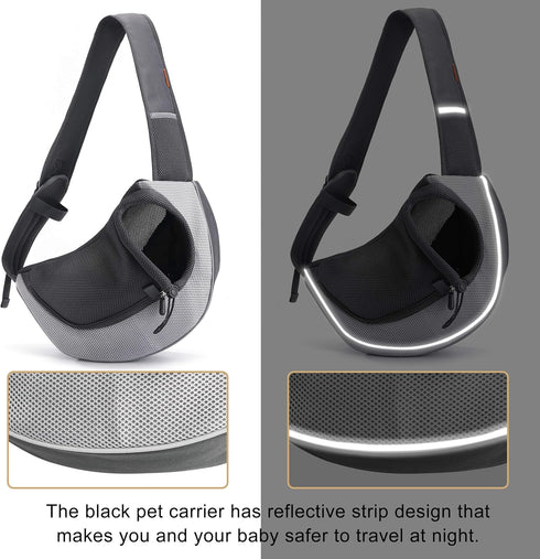 FDJASGY Pet Sling Carrier for Small Dogs and Cats, Breathable Mesh Hand-Free Puppy Backpack with Adjustable Strap