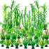 30pcs Fish Tank Accessories, Green Plastic Plants for Aquarium Decorations
