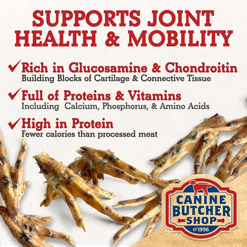 Chicken Feet Dog Treats, Dehydrated, All Natural, Raised & Made in USA (60-Pack)