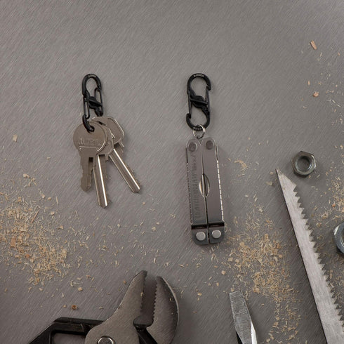 Nite Ize S-Biner MicroLock Stainless Steel, Locking Dual Sided Gates, Keep Keys Secure with Carabiner Key Holder