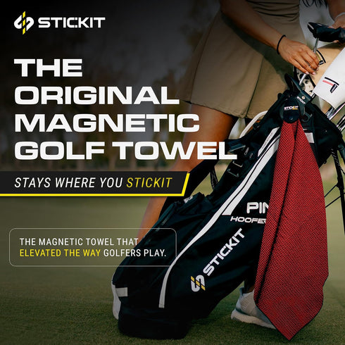 29 29 STICKIT Magnetic Golf Towel - Ultra-Absorbent with Waffle Weave Microfiber - Golf Towel with Magnet for Bags