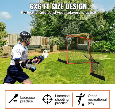 VEVOR Portable Lacrosse Goal with Carry Bag, Hockey Net Backstop for Youth and Adults