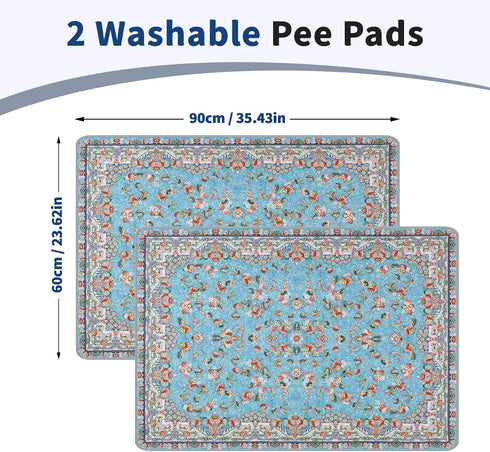 2 Pack 36"x24" Washable Pee Pads for Dogs and Cats Reusable Puppy Training Pads Super Absorbent Waterproof Dog Training