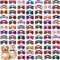 Segarty Bow Ties for Dogs, 80pcs Bowtie Collars for Small Medium Pets, Comfortable Adjustable Neck Bow Tie Grooming