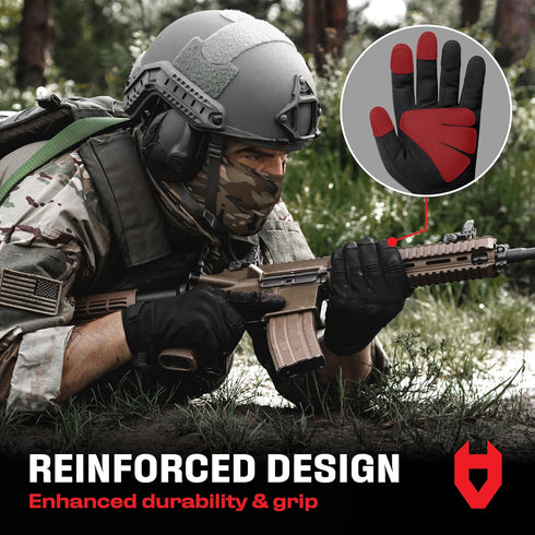 NoCry Tactical Shooting Gloves for Men, Water Resistant with Padded Knuckle Guards and Non-Slip Grip