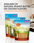 Canine Naturals Peanut Butter Chew - 100% Rawhide Free Dog Treats, 2 Pack of 7 Inch Large Rolls for Dogs 50 lbs+