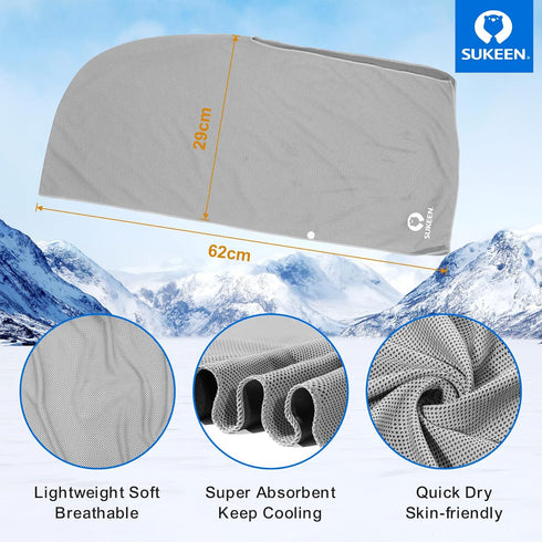 Sukeen Cooling Hoodie Towel, Absorbent Quick-Drying Cooling Towels for Neck and Face, UV Sun Protection