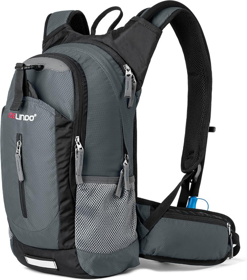 Gelindo Hydration Backpack Insulated Pack with 2.5L BPA Free Bladder for Men Women - 18L for Hiking Festival Cycling