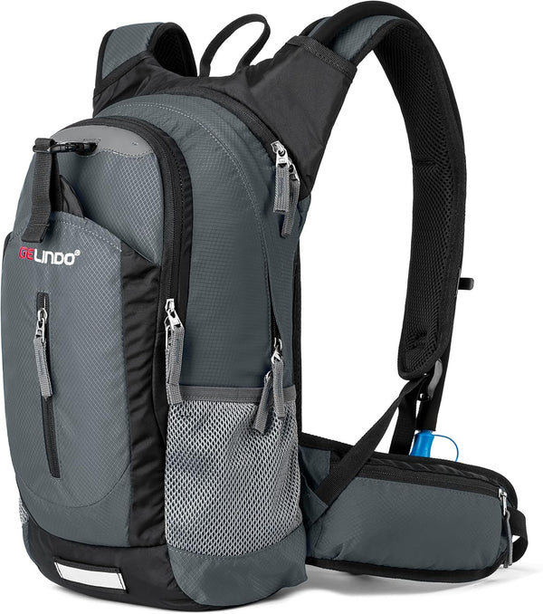 Gelindo Hydration Backpack Insulated Pack with 2.5L BPA Free Bladder for Men Women - 18L for Hiking Festival Cycling