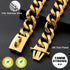 Dog Chain Collar, 19mm Snap Clasp, Stainless Steel 18K Gold Curb Chain, Pet Walking Collar (26 inches)