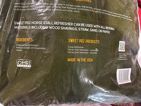 (40 lbs) Sweet PDZ Horse Stall Refresher Granules, Stall Refresher Odor Eliminator