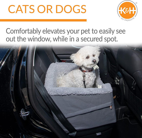 K&H Pet Products Rectangle Bucket Booster Pet Seat - Dog Booster Seat Car Seat for Dogs & Cats Collapsible Rectangle