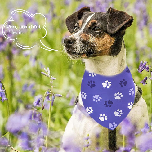 10PCS Big Dog Bandanas for Large Breed Paw Print, Extra Large XL XXL Triangle Bibs & Head Scarves for Boys, Girls