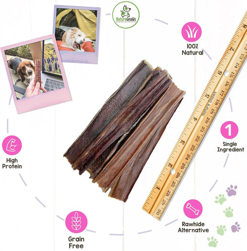Nature Gnaws Beef Jerky Chews for Small Dogs 4-5" (50 Count) - Natural Beef Gullet Stick Dog Chew Treats