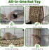 30x7inch Hammock Rat Climbing Toys for Cage, Chewable Natural Seagrass Mat with Metal Hooks, Soft Fall Breakers