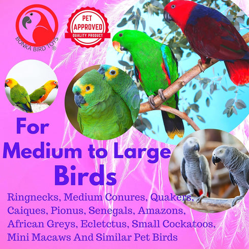 Bonka Bird Toys 1969 Spoon Delight Medium Large Parrot Bird Toy for African Grey, Amazon, Conure