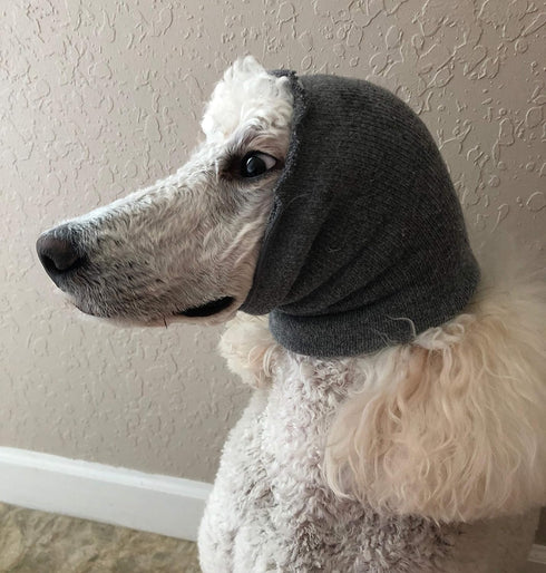 Pet Hoodz for Dogs - Anxiety, Grooming, Ear Muffs, Dog Ear Protection, Calming, Ear Compression Hoodie (Large, Grey)