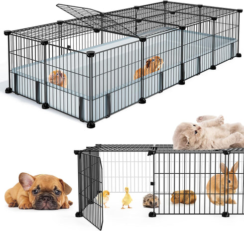 BUCATSTATE Guinea Pig Cages for 2, 20 Panels Guinea Pigs Playpen with