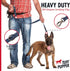 Tuff Pupper Heavy Duty Double Handle Dog Leash, Twist Locking Carabiner Clip, Reflective for Safe Night Walks