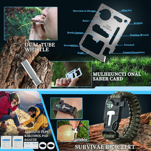 Survival Kits for Men, Emergency Gear and Equipment, Cool Gadgets for Camping and Hiking