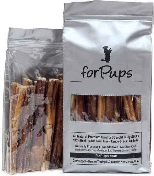 Regular 1 Pound of (6) Bully Sticks for Medium, Small Dogs &