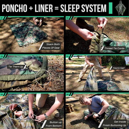 Woobie Blanket Poncho Liner - Insulated Thermal Camping Blanket, Waterproof Army Gear & Military Blanket