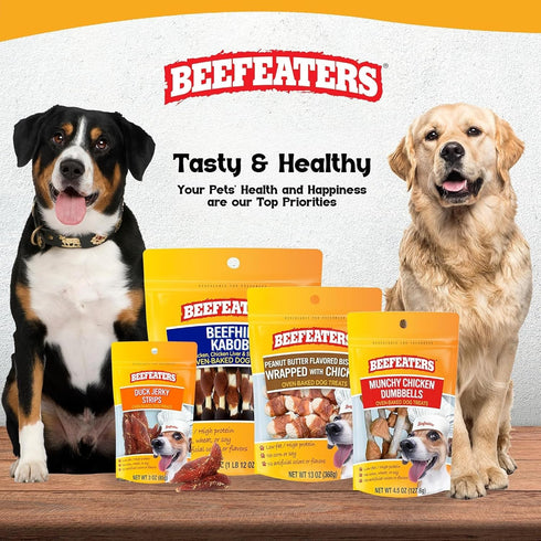 38oz, 100% Beefeaters Chicken Jerky Strips for Dogs Real Chicken Breast, Oven-Baked, Grain-Free Dog Treats for Training