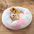 Bedsure Calming Dog Bed for Medium Dogs, Donut Washable Plush Faux Fur Cat Bed - Multi-Colored, 30 inches