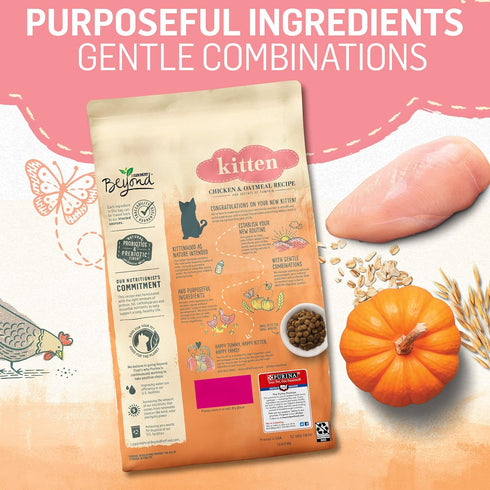 Beyond Purina High Protein Natural Kitten Food, Chicken & Oatmeal Recipe, 3 lb. Bag
