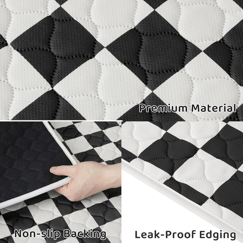 2 Pack Black Checkered Washable Pee Pads for Dogs, Checkered Reusable Dog Pee Pads, for Puppy Playpen, Crate, Whelping