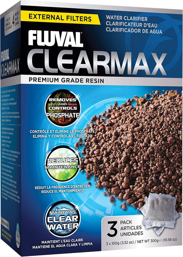 Fluval ClearMax Phosphate Remover, Chemical Filter Media for Aquariums, 100-gram Nylon Bags, 3-Pack