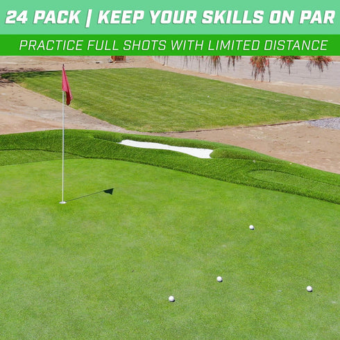 Pack 24 GoSports Foam Flight Practice Golf Balls - Choose White or Yellow - of Limited Flight Training Balls
