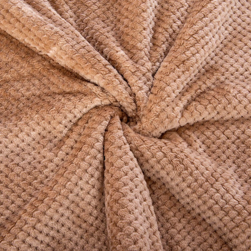 DW-Mocha Fuzzy Dog, Cat & Pet Blanket, Warm Plush Fleece Receiving Blanket for Dog Bed, 24" x 32"