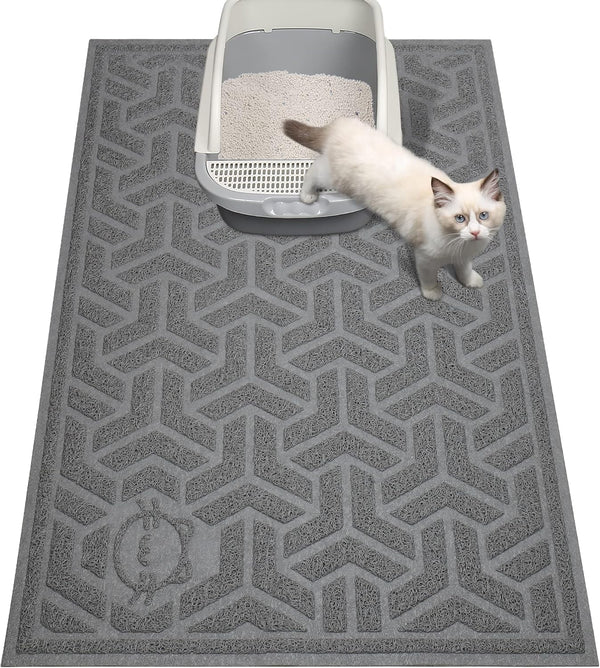 UPSKY Cat Litter Mat, Large Litter Box Mat 35" x 24" for Cat Litter, Waterproof and Soft on Paws