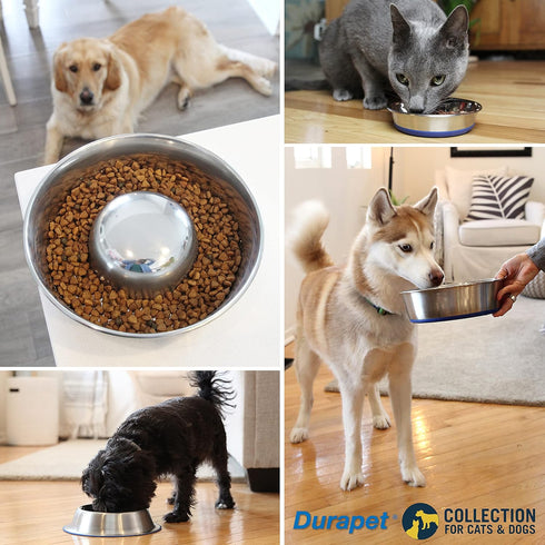 Our Pets Durapet Stainless Steel Bowl, 5 Cups, 6.9" x 6.9" x 2.5"