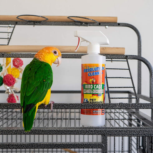 (16oz Pack 1) Absolutely Clean Amazing Bird Cage Cleaner and Deodorizer - Just Spray/Wipe - Safely & Easily Removes