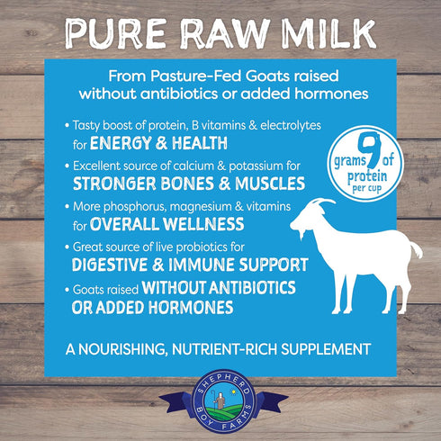 Shepherd Boy Farms Freeze Dried Raw Goats Milk with Probiotics for Dogs & Cats, High Protein Goat Milk Powder for