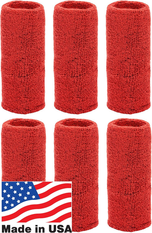 Unique Sports 6 Pack of 6-Inch Long Wrist Towel Wristbands